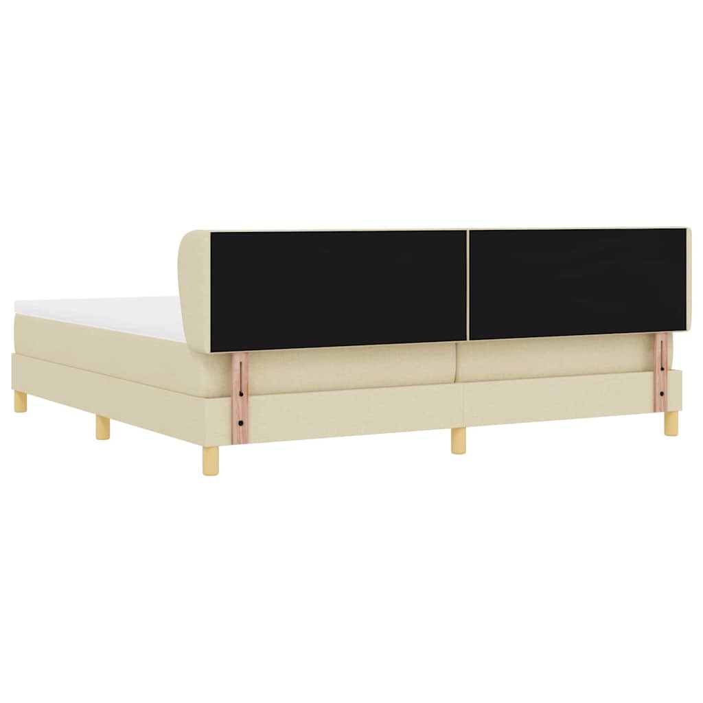 Box spring seng med madras Creme 200 x 200 cm Stof