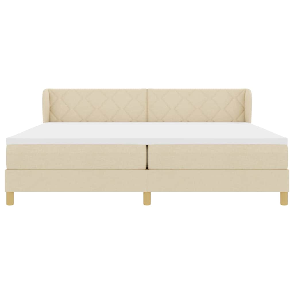 Box spring seng med madras Creme 200 x 200 cm Stof