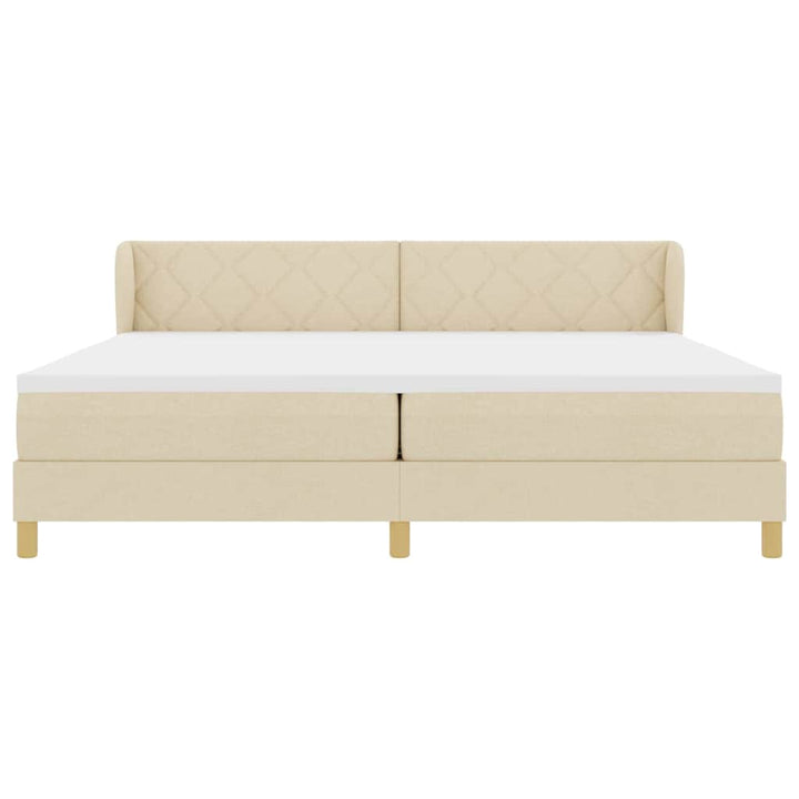 Box spring seng med madras Creme 200 x 200 cm Stof