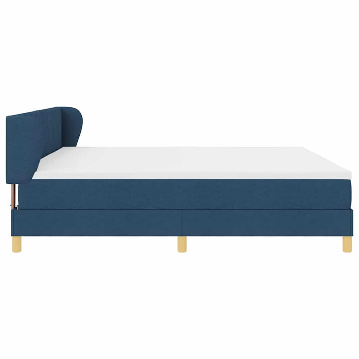 Box spring seng med madras med hovedgærde Blå 200 x 200 cm Stof