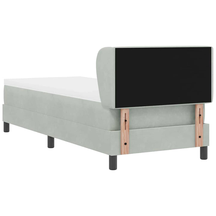Box spring seng med hovedgærde Lysegrå 80 x 200 cm Fløjl