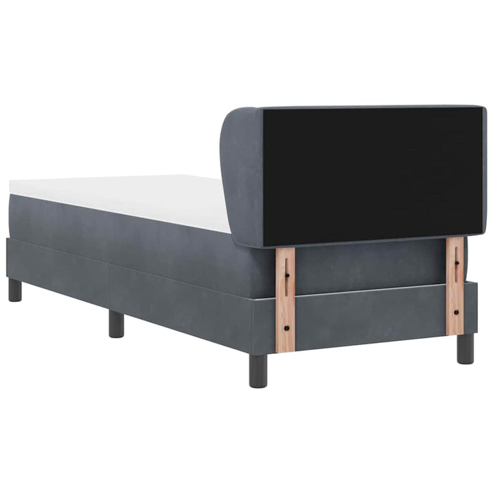 Box spring seng med hovedgærde Mørkegrå 80 x 200 cm Fløjl