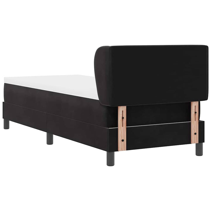 Box spring seng med hovedgærde Sort 80 x 200 cm Fløjl