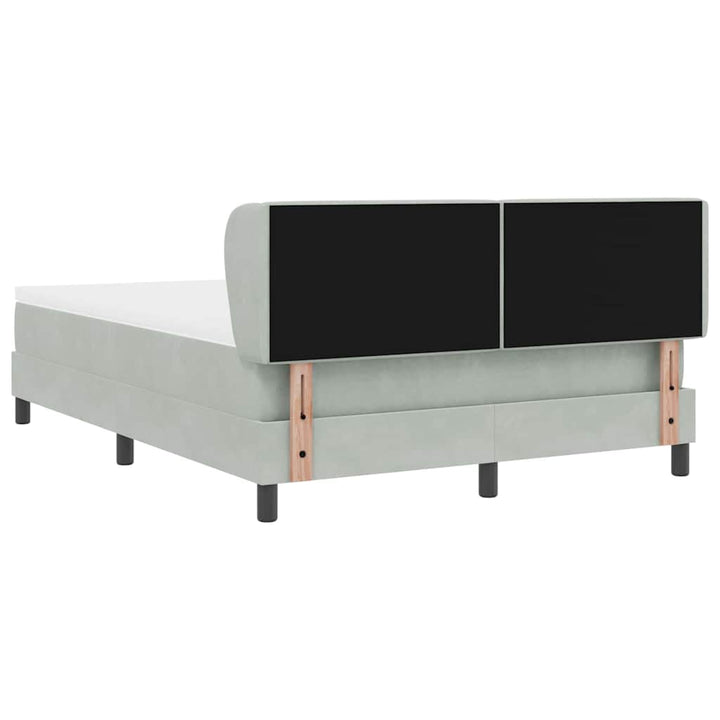 Box spring seng med hovedgærde Lysegrå 140 x 190 cm Fløjl