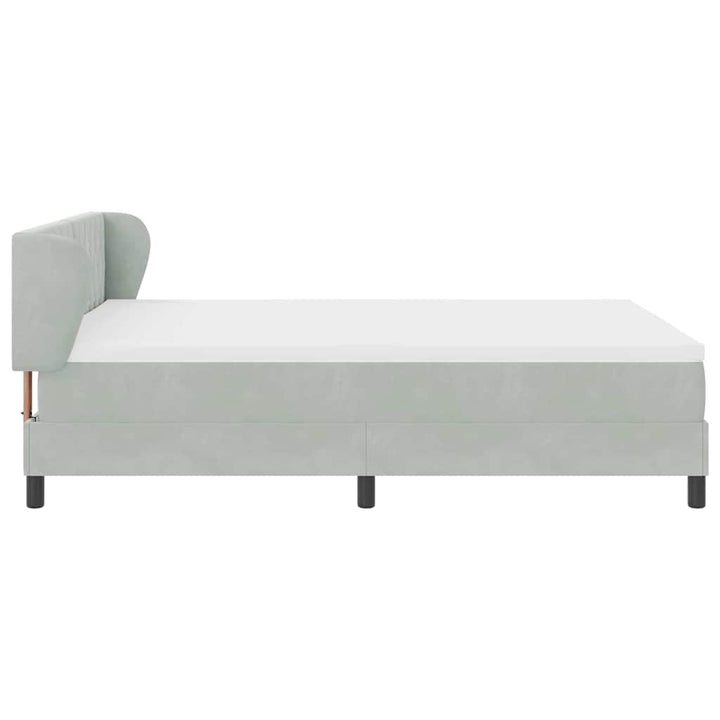 Box spring seng med hovedgærde Lysegrå 140 x 190 cm Fløjl