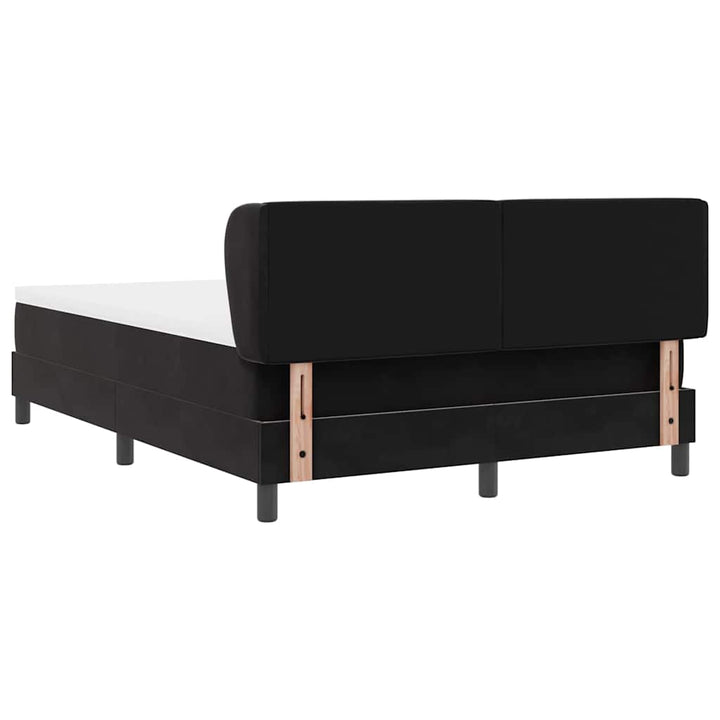 Box spring seng med hovedgærde Sort 140 x 200 cm Fløjl