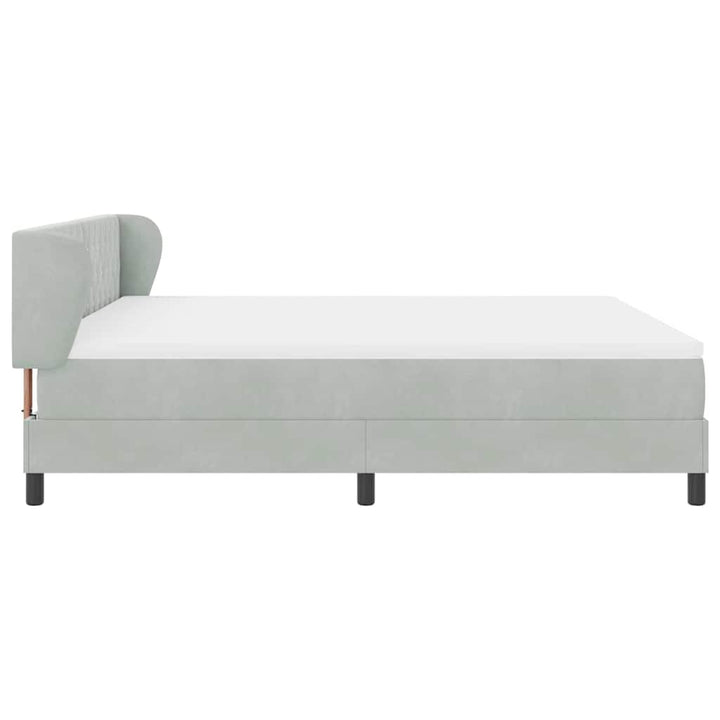 Box spring seng med hovedgærde Lysegrå 180 x 200 cm Fløjl