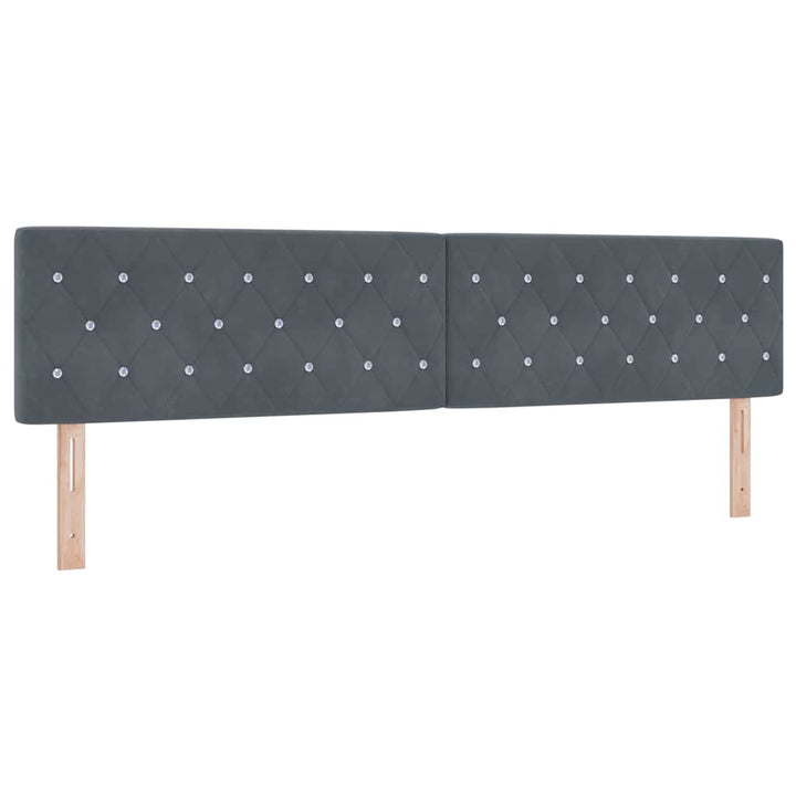 Box spring seng med madras Mørkegrå 200 x 200 cm Fløjl
