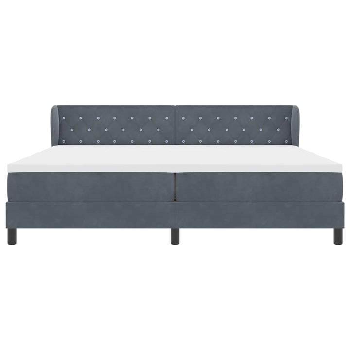 Box spring seng med madras Mørkegrå 200 x 200 cm Fløjl