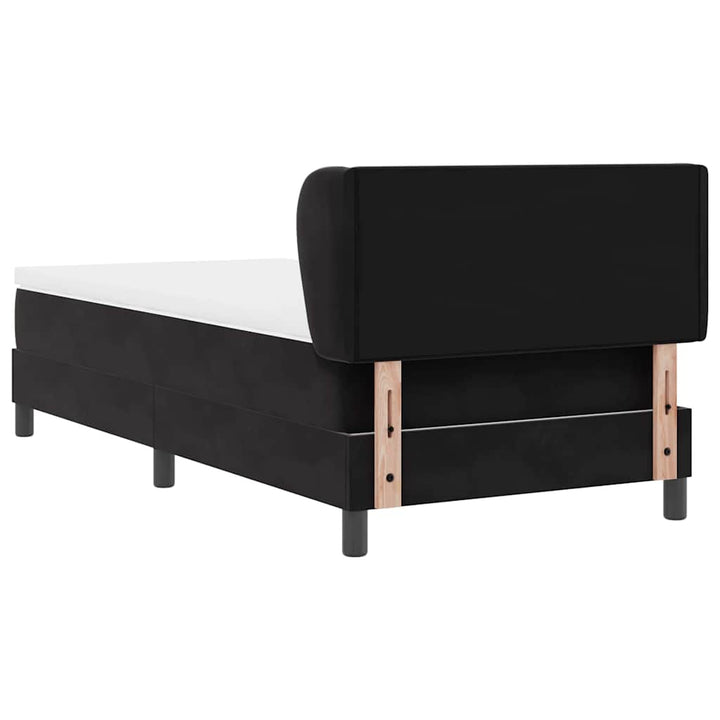 Box spring seng med hovedgærde Sort 80 x 200 cm Fløjl