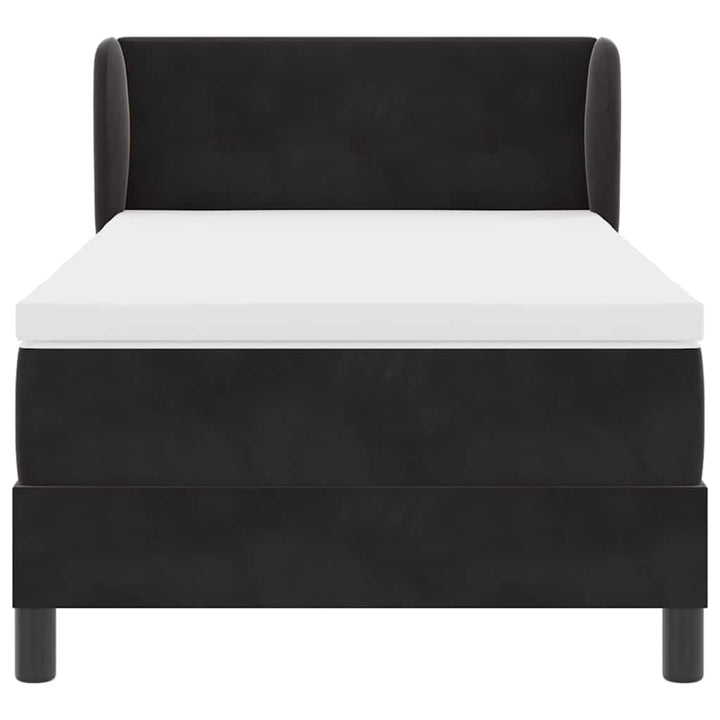 Box spring seng med hovedgærde Sort 80 x 200 cm Fløjl