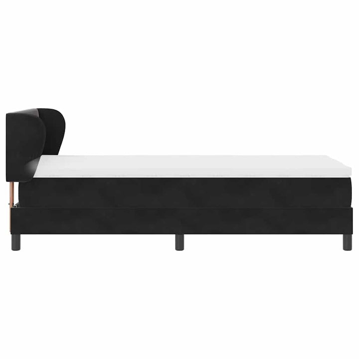 Box spring seng med hovedgærde Sort 80 x 200 cm Fløjl