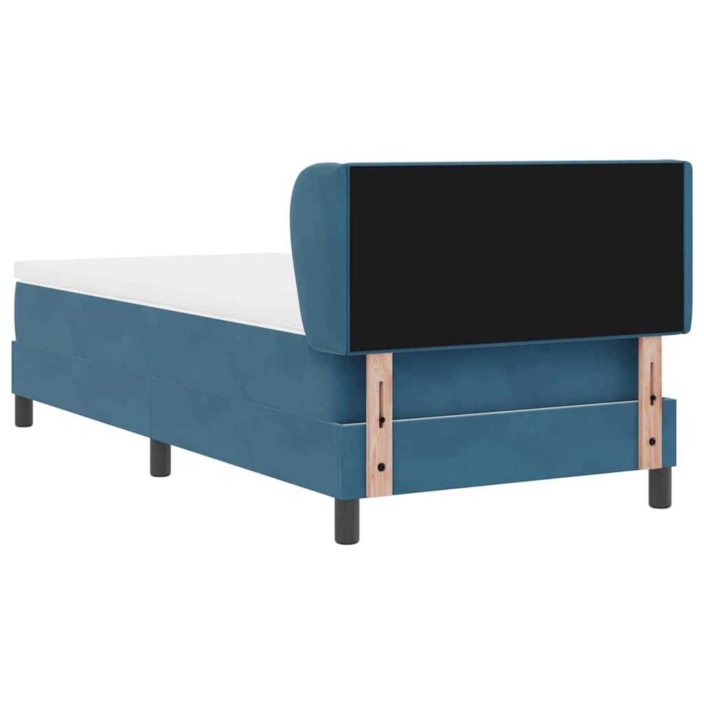 Box spring seng med hovedgærde Mørkeblå 100 x 200 cm Fløjl
