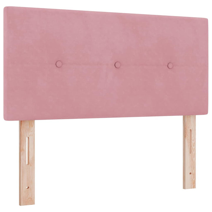 Box spring seng med hovedgærde Lyserød 100 x 200 cm Fløjl