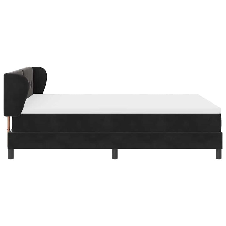 Box spring seng med hovedgærde Sort 140 x 190 cm Fløjl