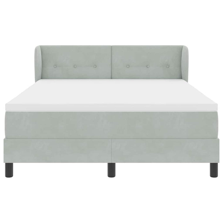 Box spring seng med hovedgærde Lysegrå 140 x 200 cm Fløjl