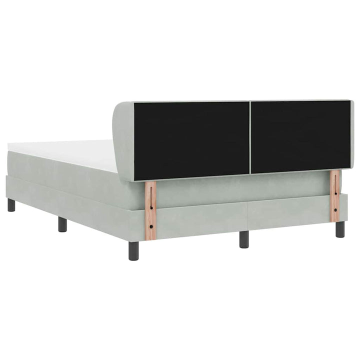 Box spring seng med hovedgærde Lysegrå 160 x 200 cm Fløjl