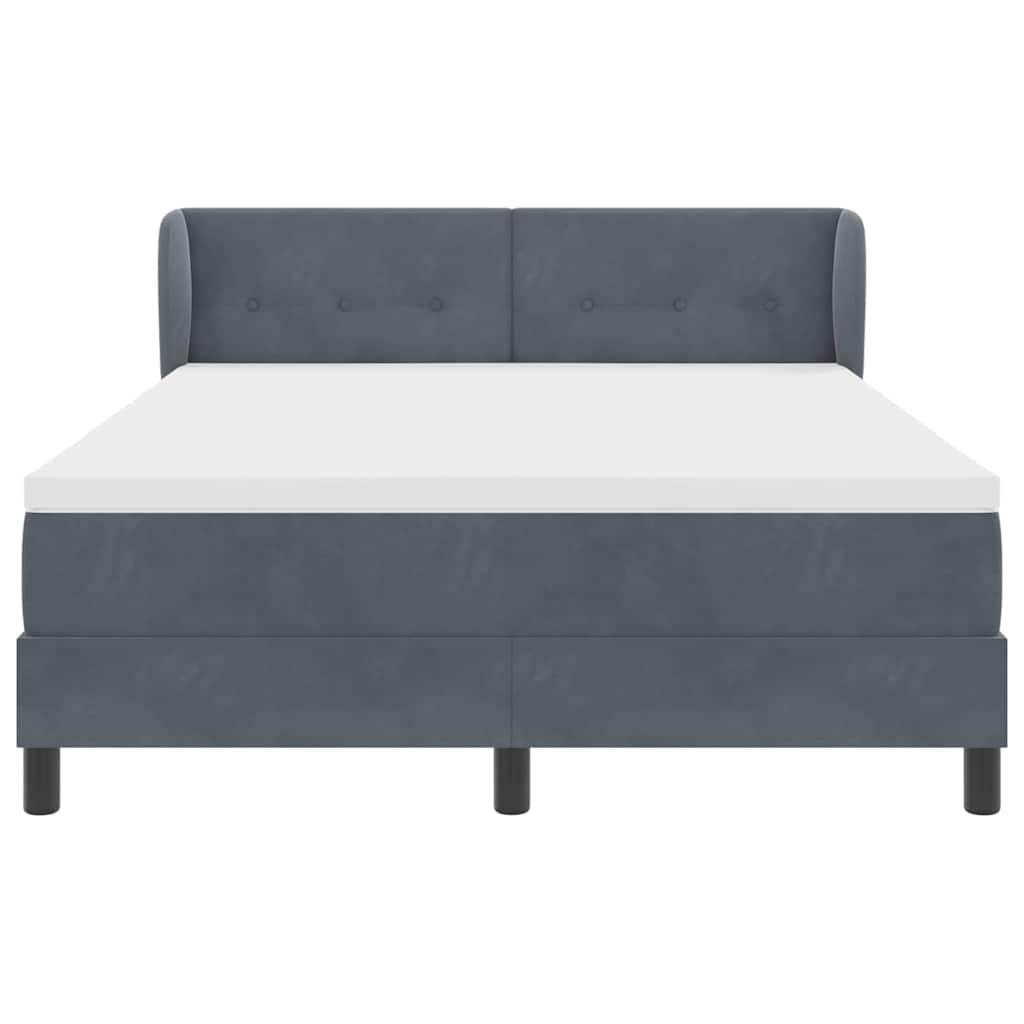 Box spring seng med hovedgærde Mørkegrå 160 x 200 cm Fløjl