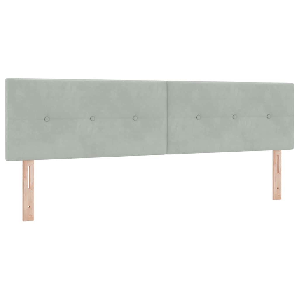 Box spring seng med hovedgærde Lysegrå 180 x 200 cm Fløjl