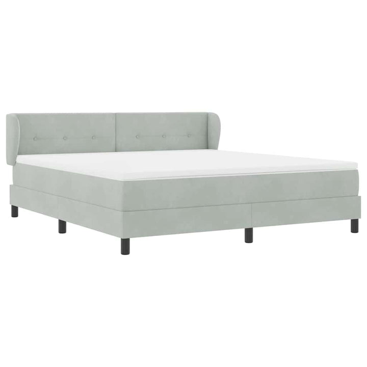 Box spring seng med hovedgærde Lysegrå 180 x 200 cm Fløjl