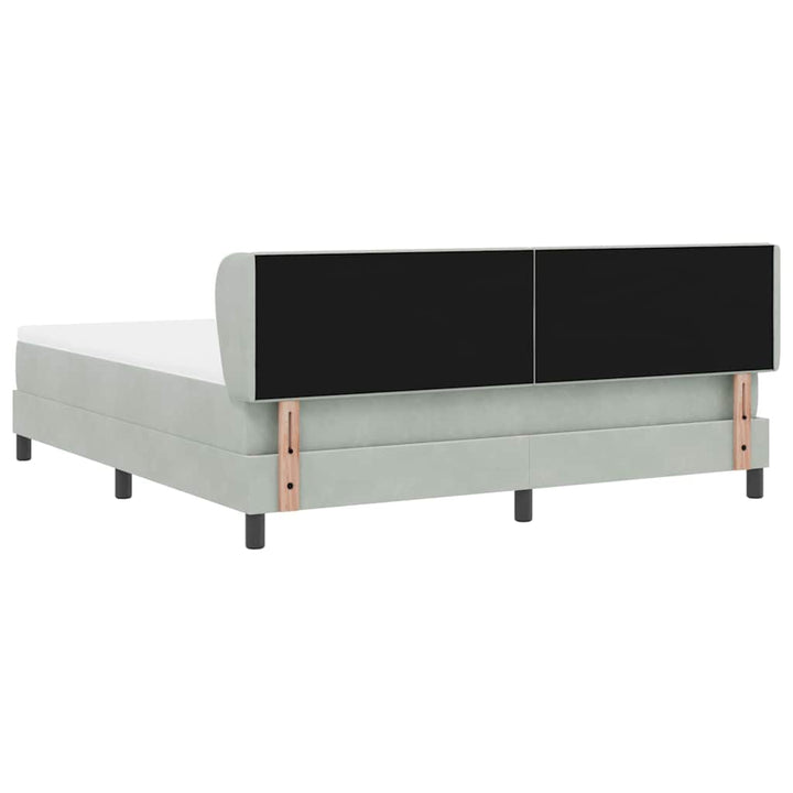 Box spring seng med hovedgærde Lysegrå 180 x 200 cm Fløjl