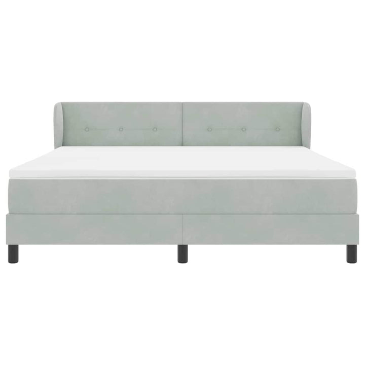 Box spring seng med hovedgærde Lysegrå 180 x 200 cm Fløjl