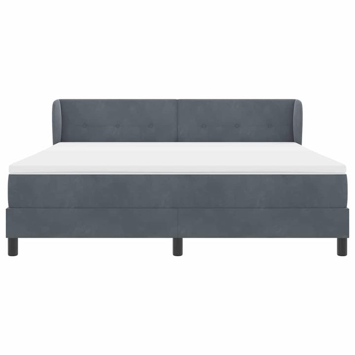 Box spring seng med hovedgærde Mørkegrå 180 x 200 cm Fløjl