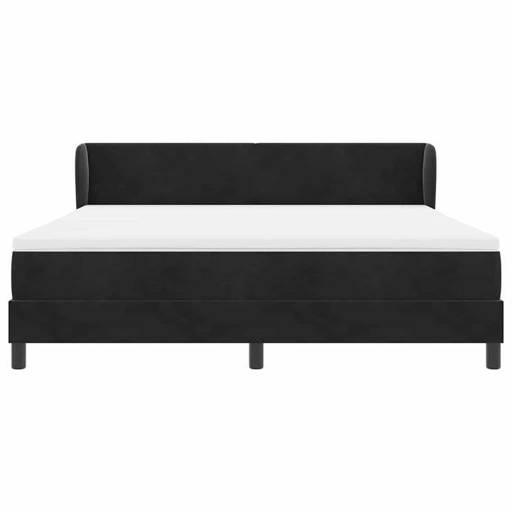 Box spring seng med hovedgærde Sort 180 x 200 cm Fløjl