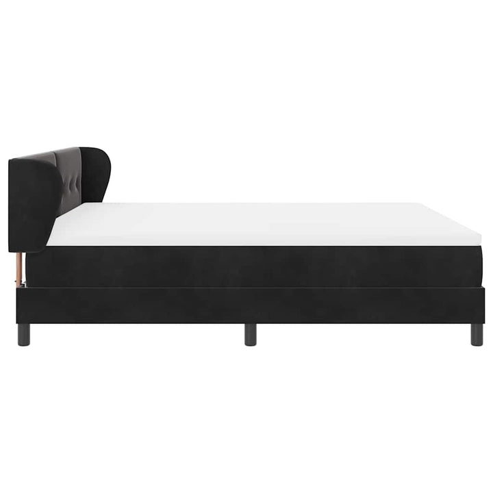 Box spring seng med hovedgærde Sort 180 x 200 cm Fløjl