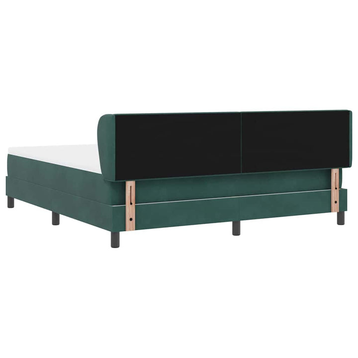 Box spring seng med hovedgærde Mørkegrøn 180 x 200 cm Fløjl