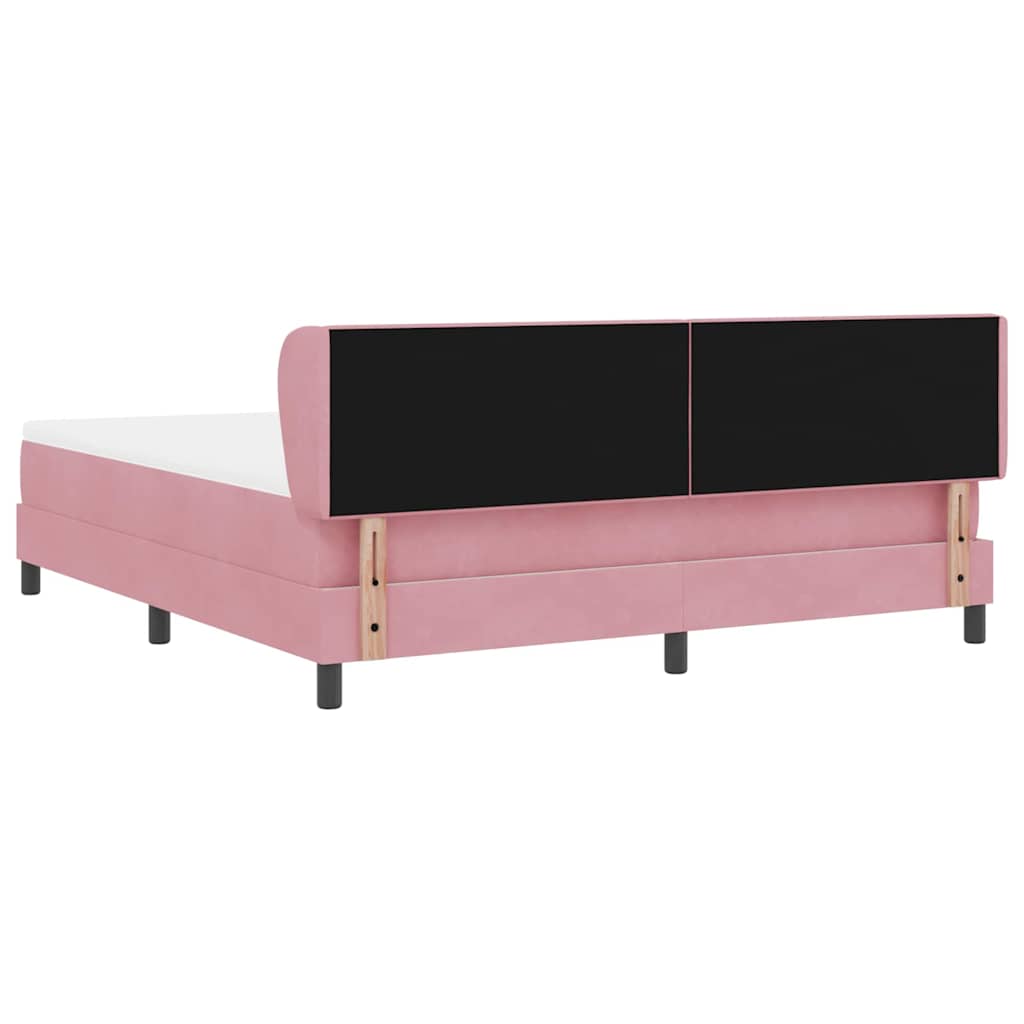 Box spring seng med hovedgærde Lyserød 180 x 200 cm Fløjl