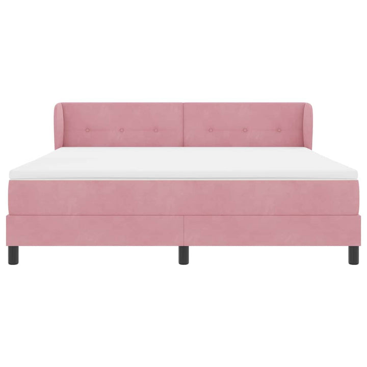 Box spring seng med hovedgærde Lyserød 180 x 200 cm Fløjl