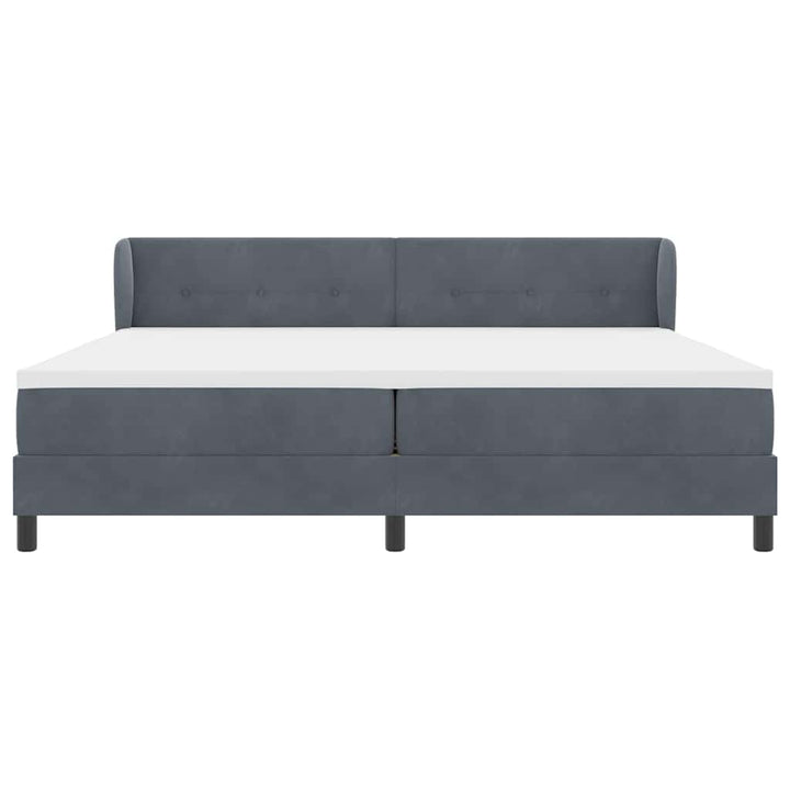 Box spring seng med madras Mørkegrå 200 x 200 cm Fløjl