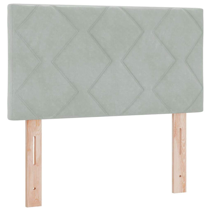 Box spring seng med hovedgærde Lysegrå 80 x 200 cm Fløjl
