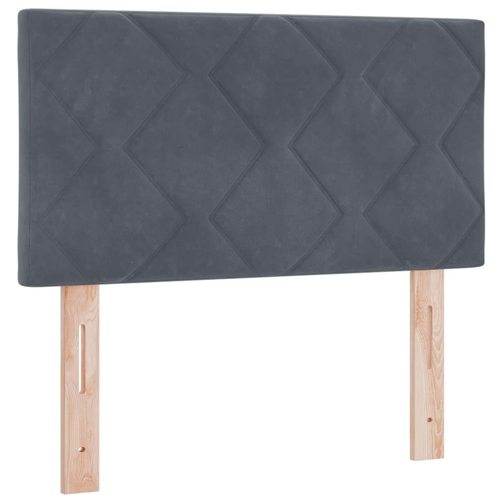Box spring seng med hovedgærde Mørkegrå 80 x 200 cm Fløjl