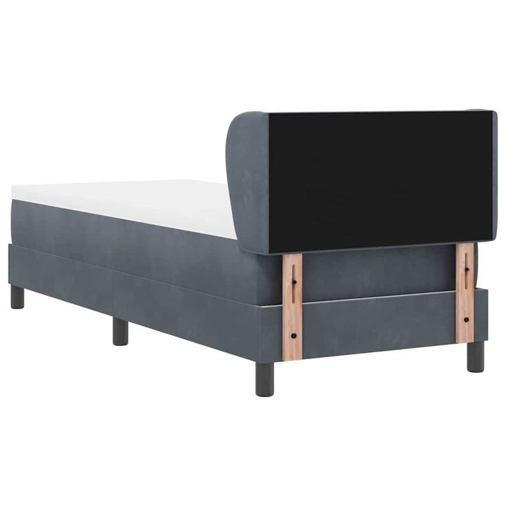 Box spring seng med hovedgærde Mørkegrå 80 x 200 cm Fløjl