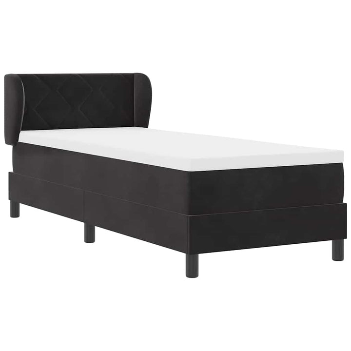 Box spring seng med hovedgærde Sort 80 x 200 cm Fløjl
