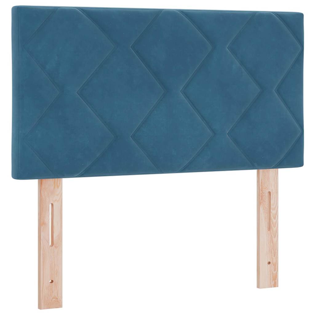Box spring seng med hovedgærde Mørkeblå 80 x 200 cm Fløjl