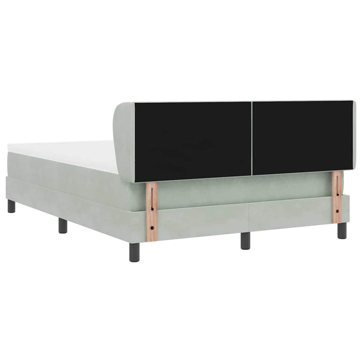 Box spring seng med hovedgærde Lysegrå 160 x 200 cm Fløjl