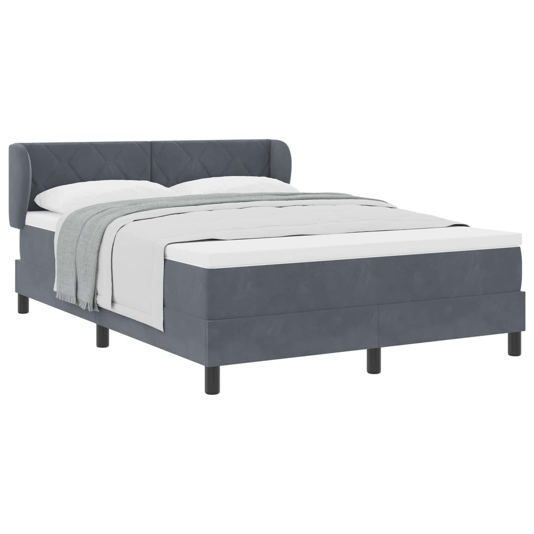 Box spring seng med hovedgærde Mørkegrå 160 x 200 cm Fløjl