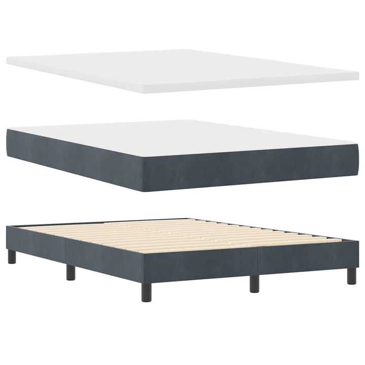 Box spring seng med hovedgærde Mørkegrå 160 x 200 cm Fløjl