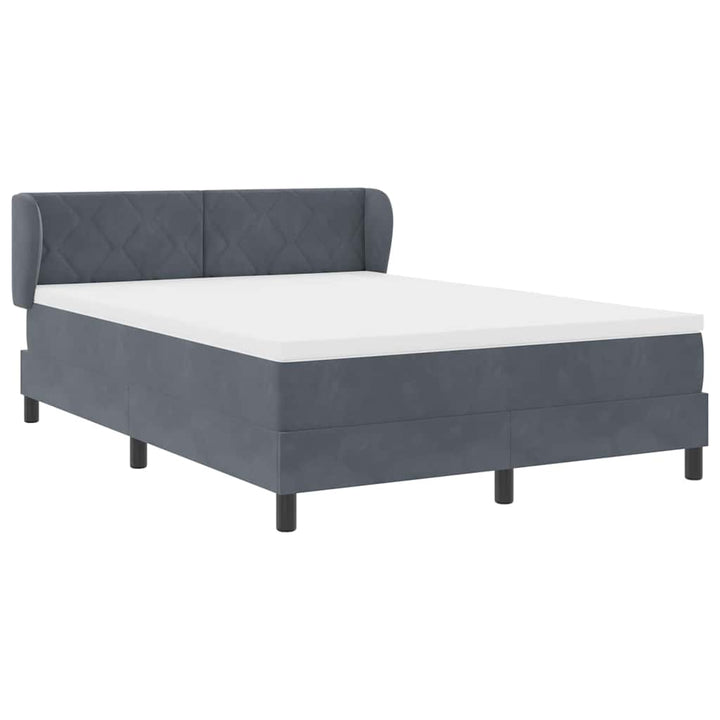 Box spring seng med hovedgærde Mørkegrå 160 x 200 cm Fløjl