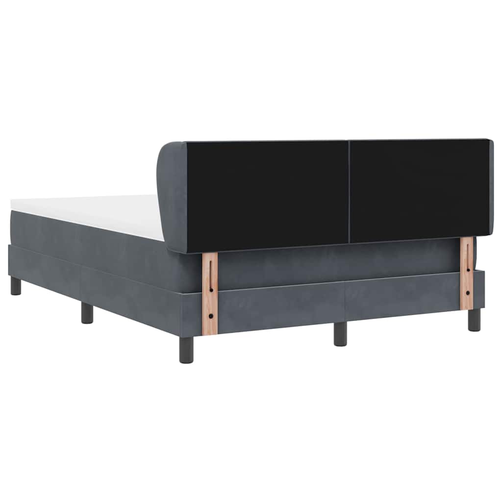 Box spring seng med hovedgærde Mørkegrå 160 x 200 cm Fløjl