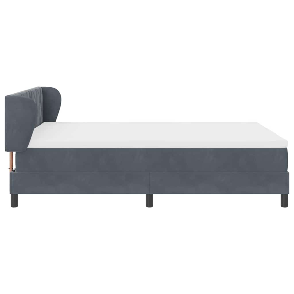Box spring seng med hovedgærde Mørkegrå 160 x 200 cm Fløjl