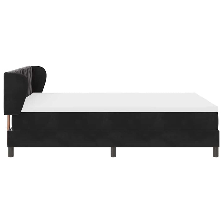 Box spring seng med hovedgærde Sort 160 x 200 cm Fløjl