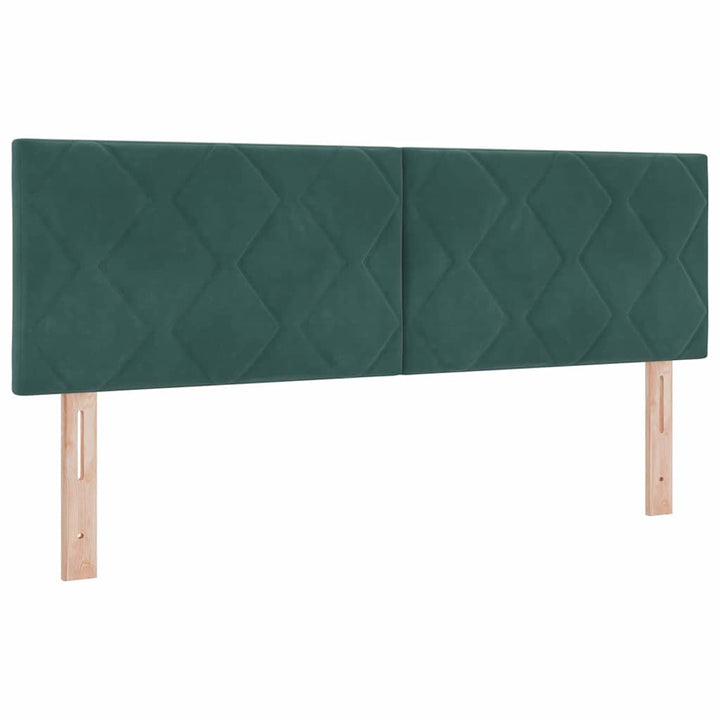 Box spring seng med hovedgærde Mørkegrøn 160 x 200 cm Fløjl