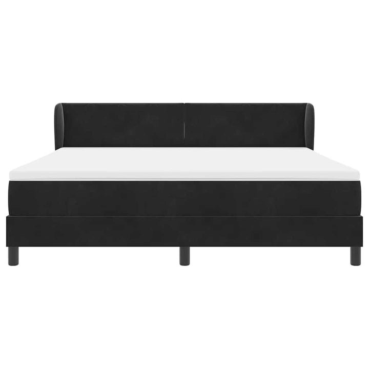 Box spring seng med hovedgærde Sort 180 x 200 cm Fløjl