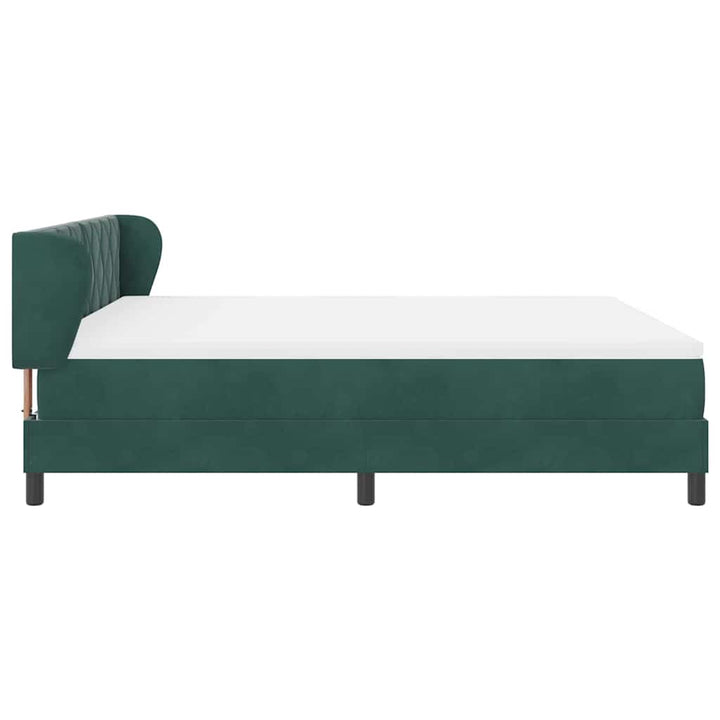 Box spring seng med hovedgærde Mørkegrøn 180 x 200 cm Fløjl