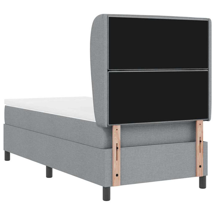 Box spring seng med madras Lysegrå 80 x 200 cm Stof