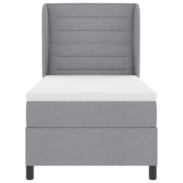 Box spring seng med madras Lysegrå 80 x 200 cm Stof